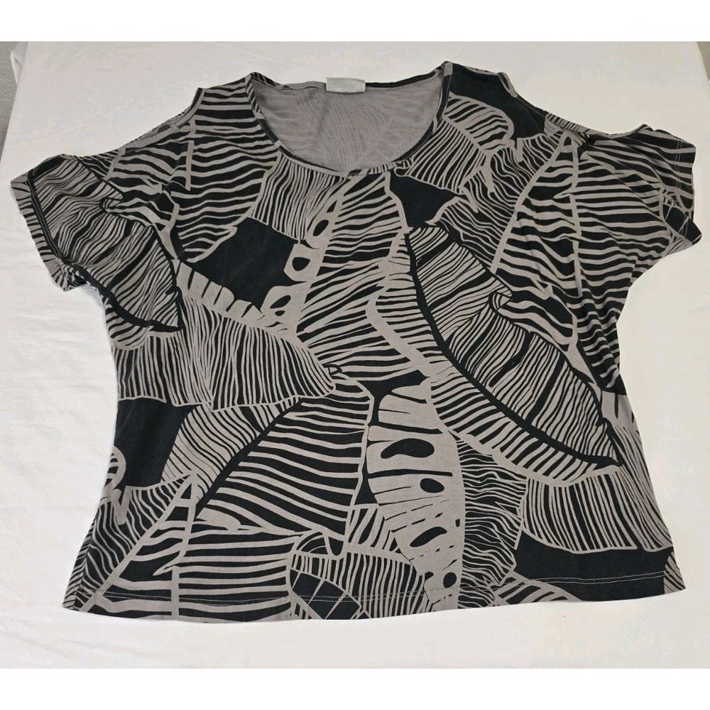 Cantoo Women's XL Cold‎ Shoulder Shirt Black/Gray